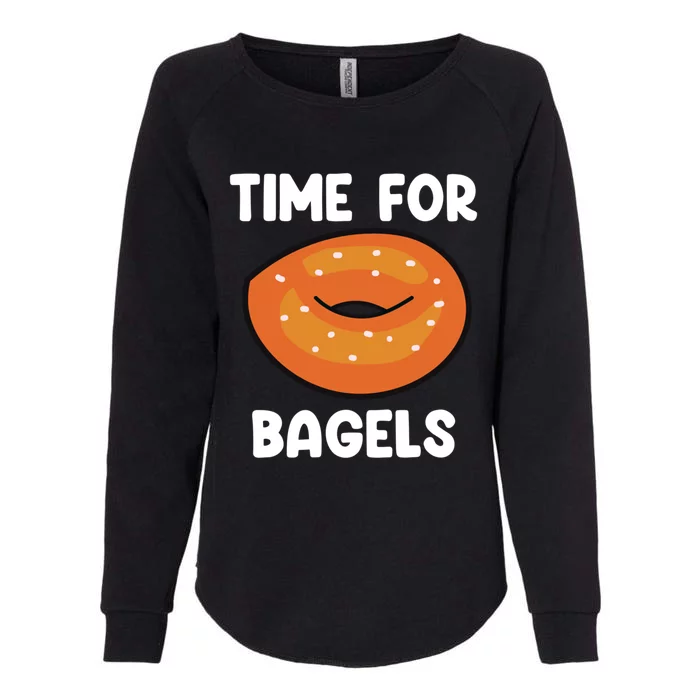 Time For Bagels Funny Bagel Lover Baking Gift Womens California Wash Sweatshirt