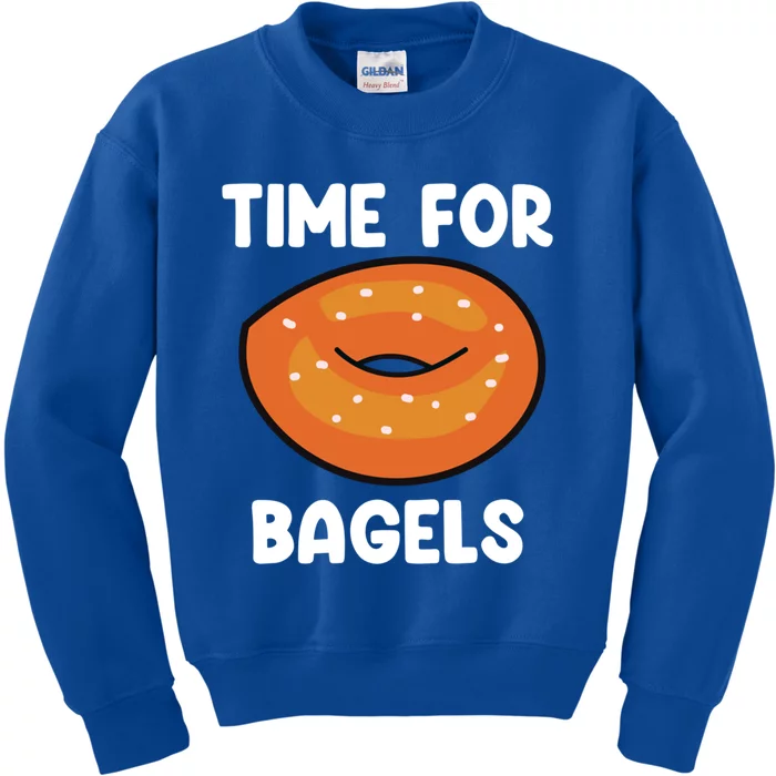 Time For Bagels Funny Bagel Lover Baking Gift Kids Sweatshirt