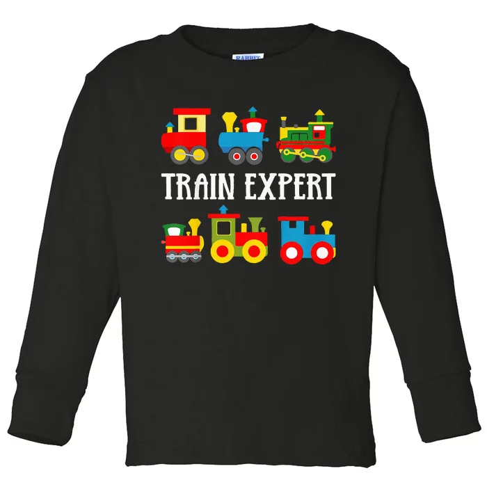 Trains Funny Boy Train Expert Toddler Long Sleeve Shirt