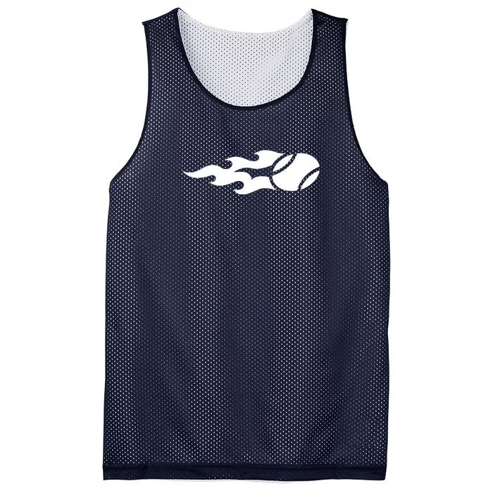 Tennis Fire Ball Sillhoette US Open Mesh Reversible Basketball Jersey Tank