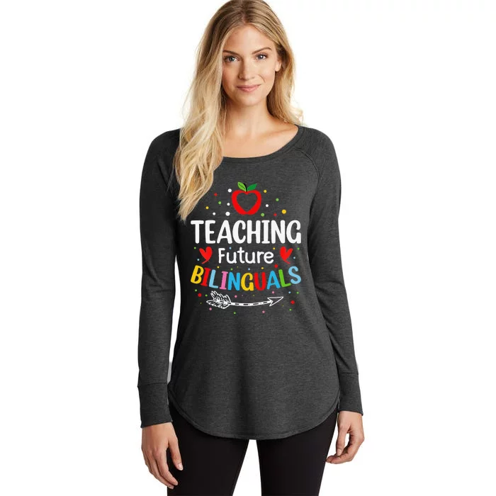 Teaching Future Bilinguals Spanish Teachers Back To School Women's Perfect Tri Tunic Long Sleeve Shirt