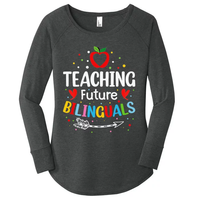 Teaching Future Bilinguals Spanish Teachers Back To School Women's Perfect Tri Tunic Long Sleeve Shirt