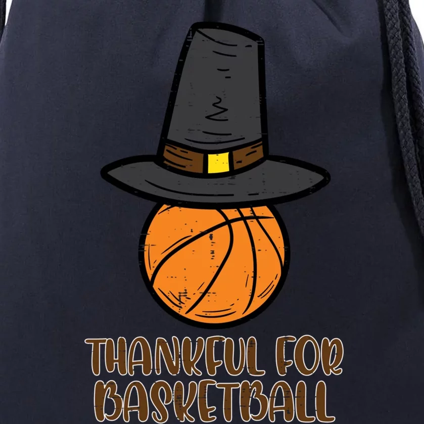 Thankful For Basketball Thanksgiving Sports Cool Gift Drawstring Bag