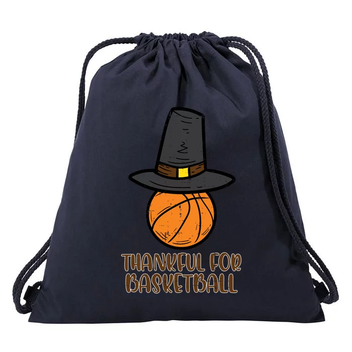 Thankful For Basketball Thanksgiving Sports Cool Gift Drawstring Bag