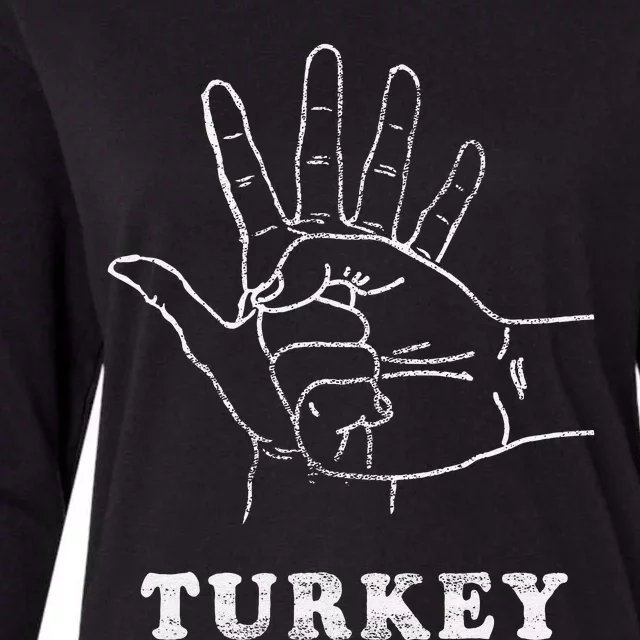 Turkey Fist Bump Silly Funny Sarcastic Thanksgiving Family Womens Cotton Relaxed Long Sleeve T-Shirt