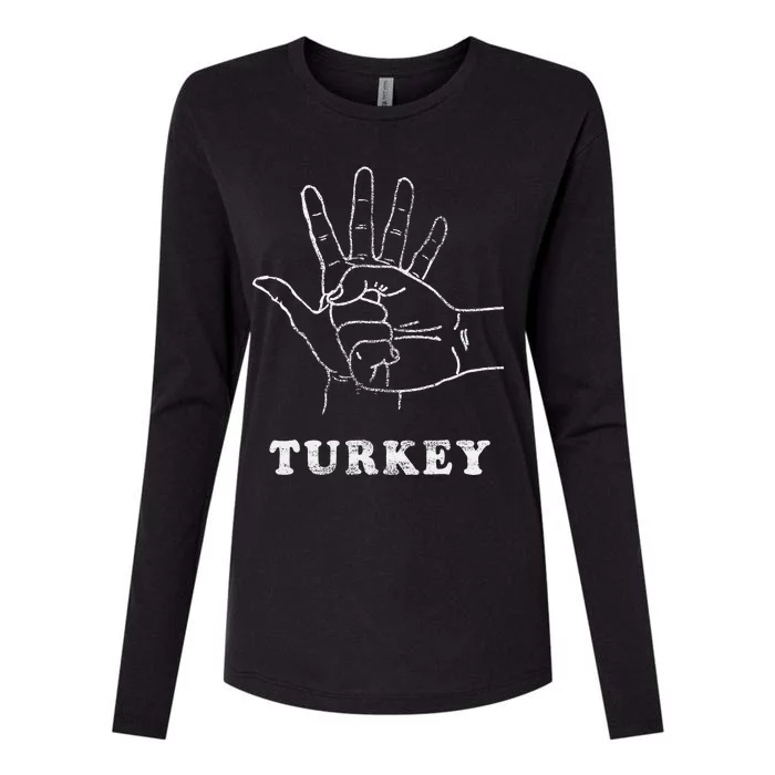 Turkey Fist Bump Silly Funny Sarcastic Thanksgiving Family Womens Cotton Relaxed Long Sleeve T-Shirt