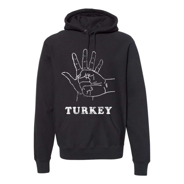 Turkey Fist Bump Silly Funny Sarcastic Thanksgiving Family Premium Hoodie