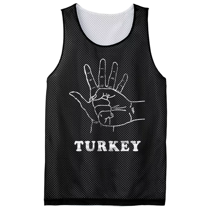 Turkey Fist Bump Silly Funny Sarcastic Thanksgiving Family Mesh Reversible Basketball Jersey Tank