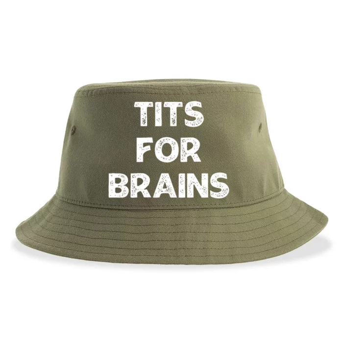 Tits For Brains Funny Feminist Quote Women Rights Equality Sustainable Bucket Hat