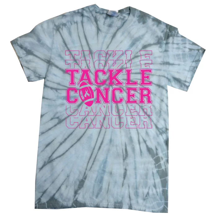 Tackle Football Breast Cancer Awareness with Pink Ribbon Tie-Dye T-Shirt