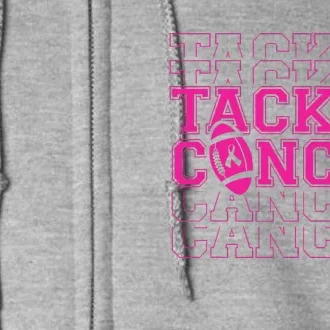 Tackle Football Breast Cancer Awareness with Pink Ribbon Full Zip Hoodie