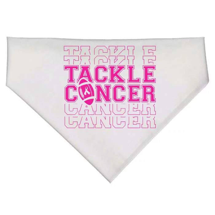 Tackle Football Breast Cancer Awareness with Pink Ribbon USA-Made Doggie Bandana