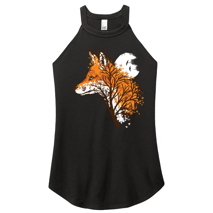 Tree Fox Beautiful Animal Women’s Perfect Tri Rocker Tank