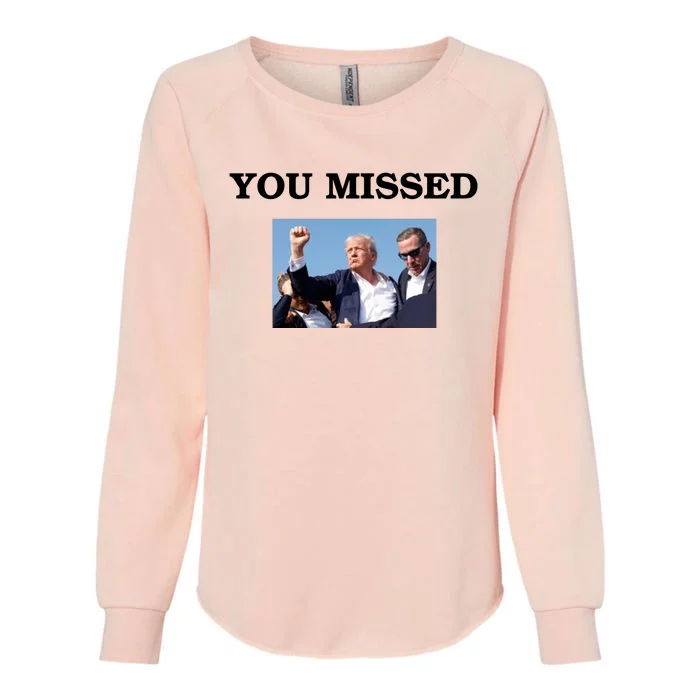 Trump Fist Bump Shot At You Missed Womens California Wash Sweatshirt