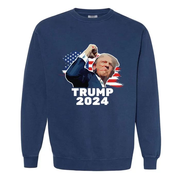 Trump Fist Bump 2024 President Red Garment-Dyed Sweatshirt