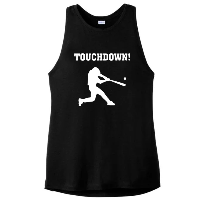 Touchdown Funny Baseball Ladies Tri-Blend Wicking Tank