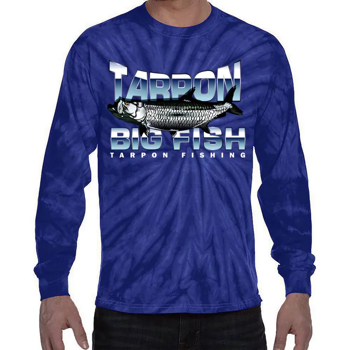 Tarpon Fishing Big Fish Tie-Dye Long Sleeve Shirt