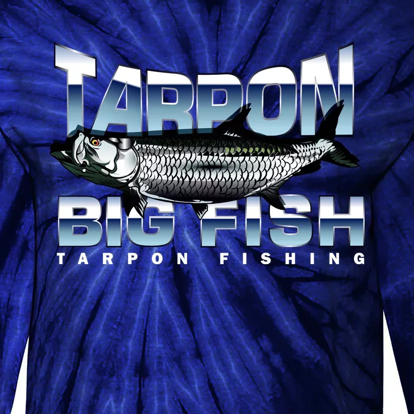 Tarpon Fishing Big Fish Tie-Dye Long Sleeve Shirt