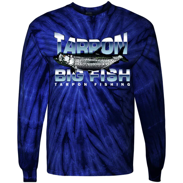 Tarpon Fishing Big Fish Tie-Dye Long Sleeve Shirt