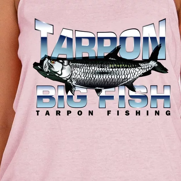 Tarpon Fishing Big Fish Women's Knotted Racerback Tank