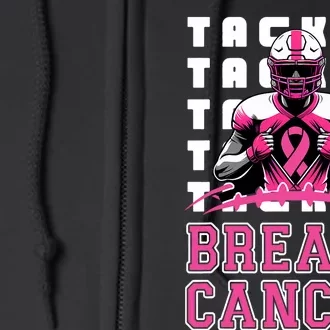 Tackle Football Breast Cancer Awareness Ribbon Full Zip Hoodie