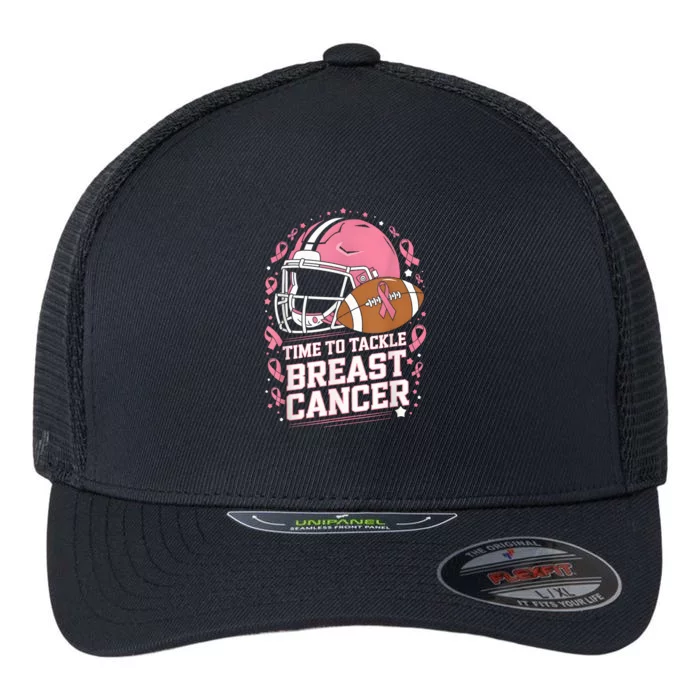 Tackle Football Breast Cancer Awarenesscc Flexfit Unipanel Trucker Cap