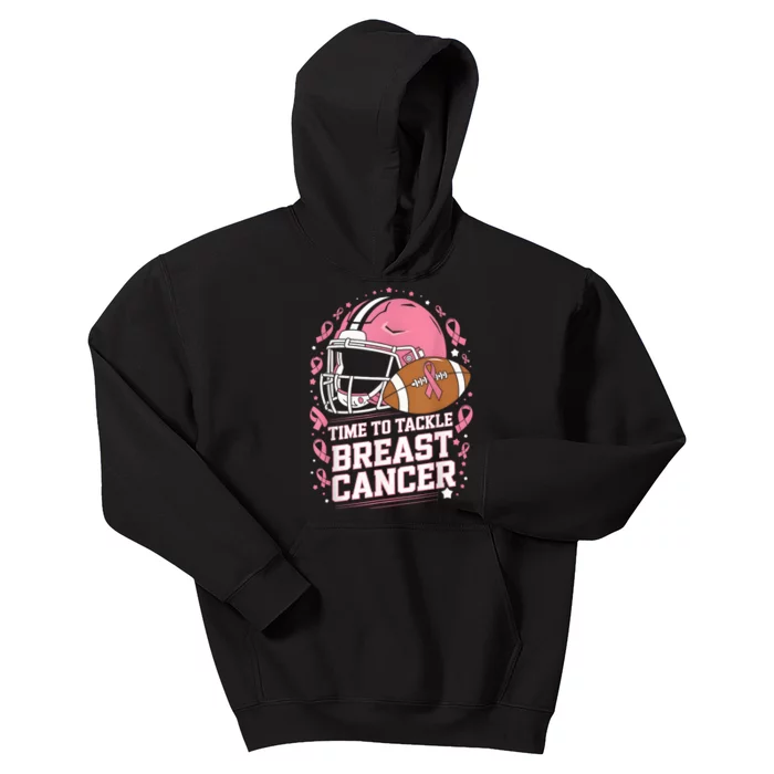 Tackle Football Breast Cancer Awarenesscc Kids Hoodie