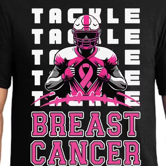 Tackle Football Breast Cancer Awareness Pin.K Ribbon Pajama Set