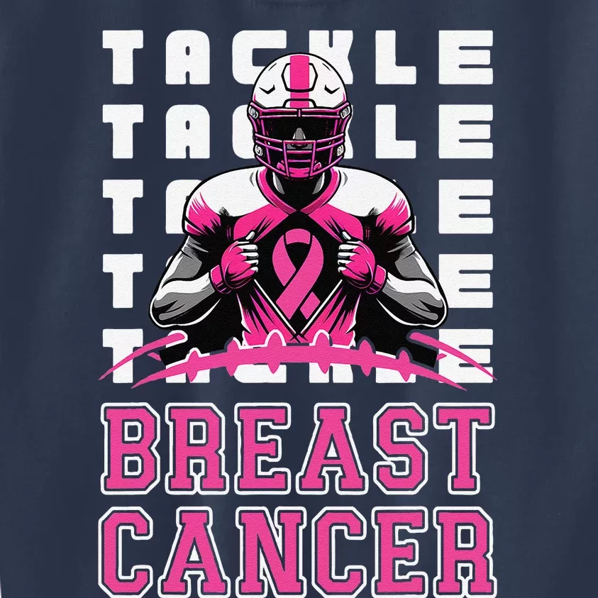 Tackle Football Breast Cancer Awareness Pin.K Ribbon Kids Sweatshirt