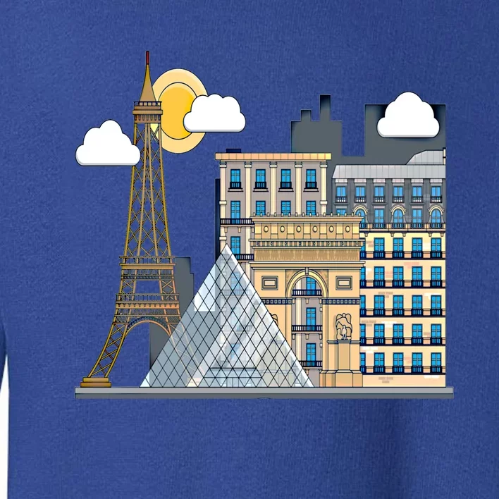 The Famous Buildings Of Paris Gift The Eiffel Tower Gift Louvre Great Gift Toddler Sweatshirt