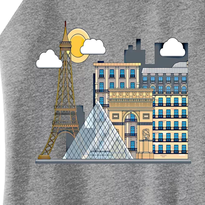 The Famous Buildings Of Paris Gift The Eiffel Tower Gift Louvre Great Gift Women’s Perfect Tri Rocker Tank