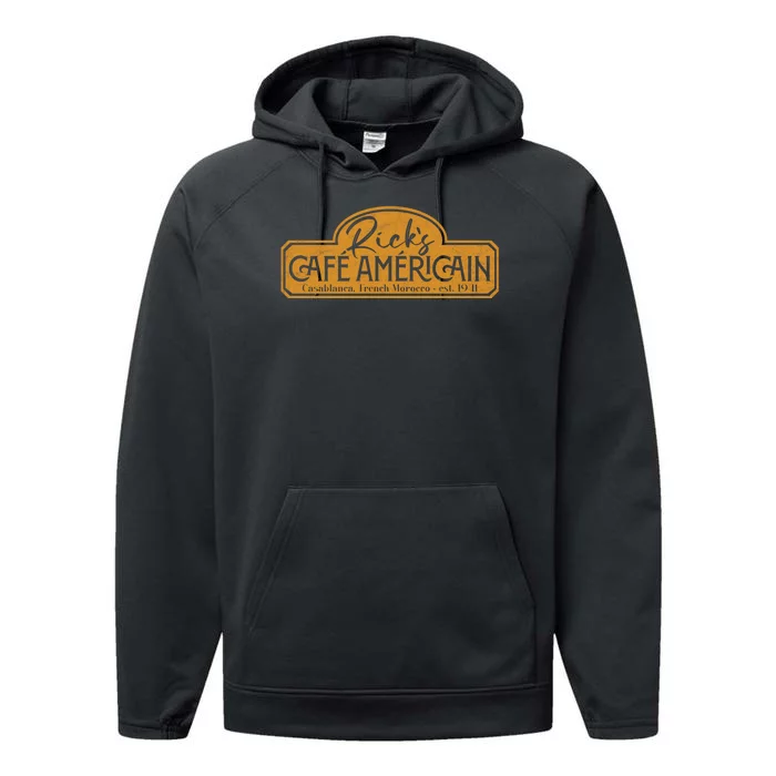 The Fictional Bar Ricks Café AméRicain In Casablanca Performance Fleece Hoodie