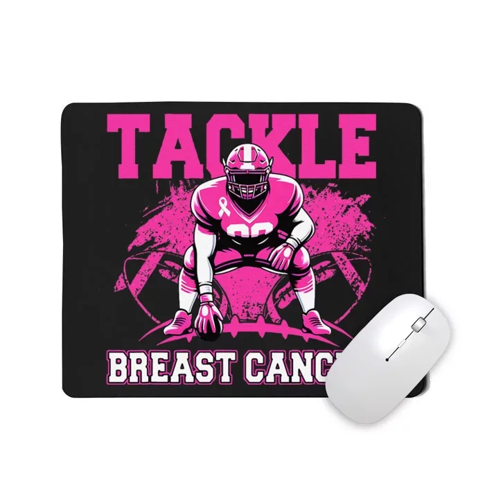 Tackle Football Breast Cancer Awareness Pin.K Ribbon Women Mousepad