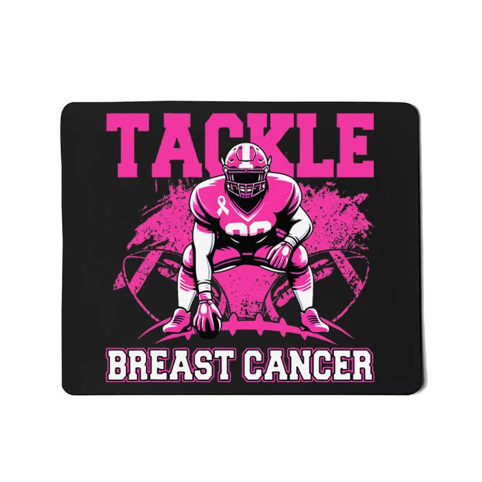 Tackle Football Breast Cancer Awareness Pin.K Ribbon Women Mousepad