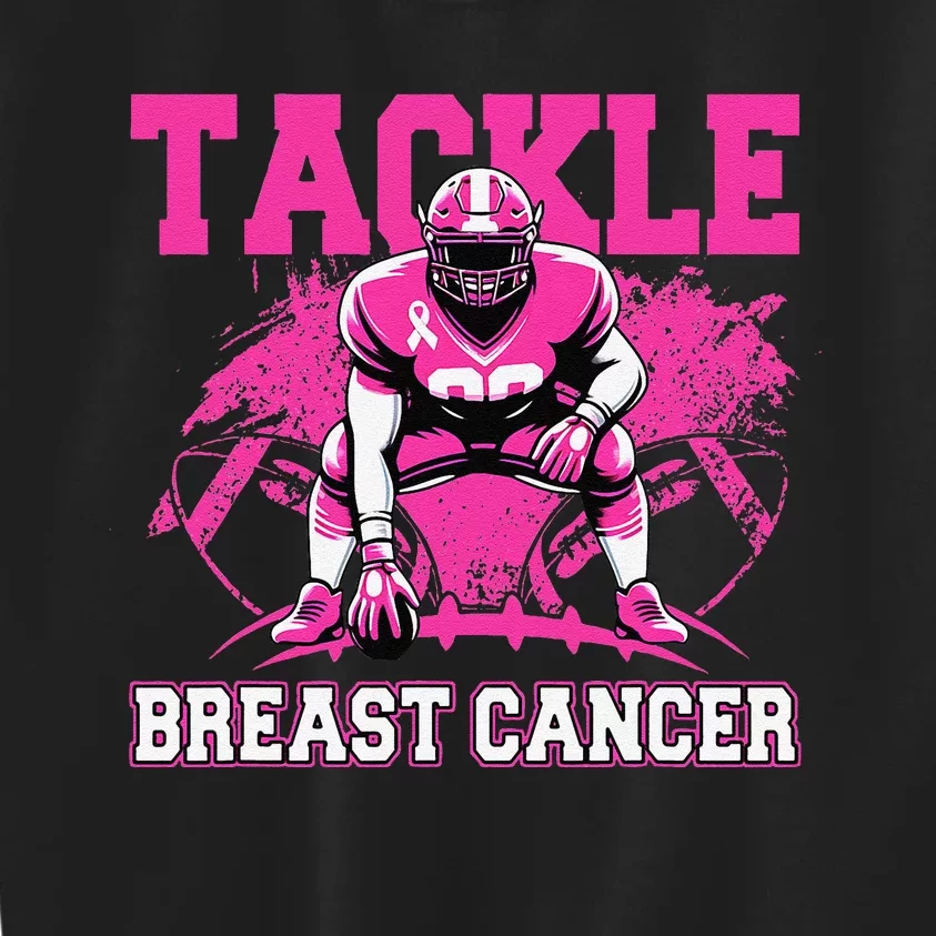 Tackle Football Breast Cancer Awareness Pin.K Ribbon Women Kids Sweatshirt