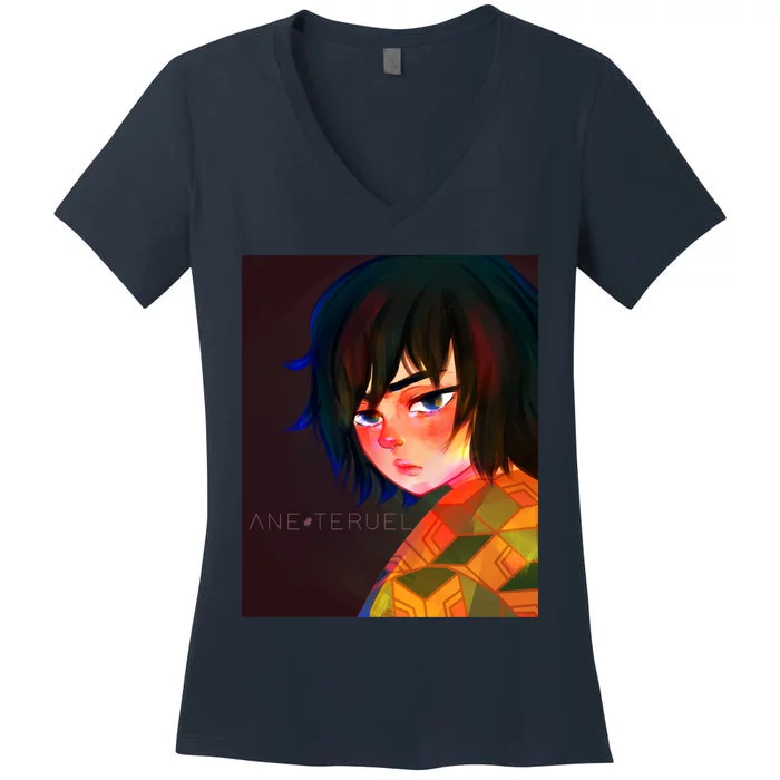 Tomioka Fanart By Ane Teruel Premium Scoop Women's V-Neck T-Shirt