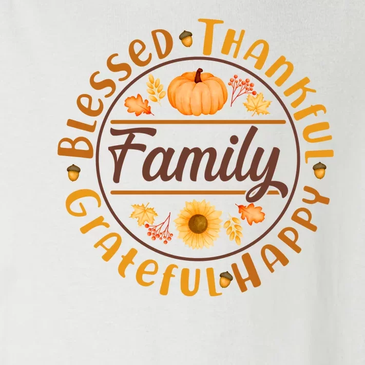 Thanksgiving Family Blessed Thankful Grateful Happy Emblem Toddler Long Sleeve Shirt