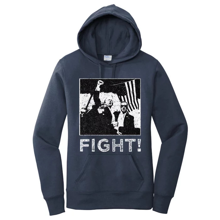 Trump Fist Bump Flight Rally Assault Women's Pullover Hoodie