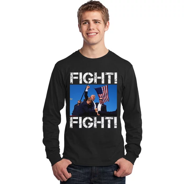 Trump Fight Bold Election 2024 Design Tall Long Sleeve T-Shirt