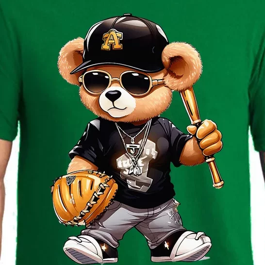 Teddy Fashion Bear Stylish Baseball Player Sport Pajama Set