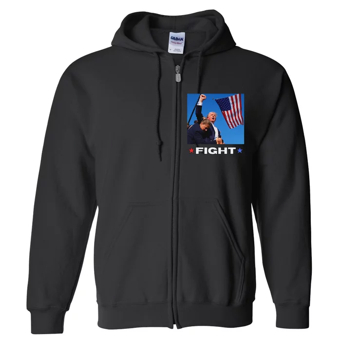 Trump Fight Bold Election 2024 Design Full Zip Hoodie