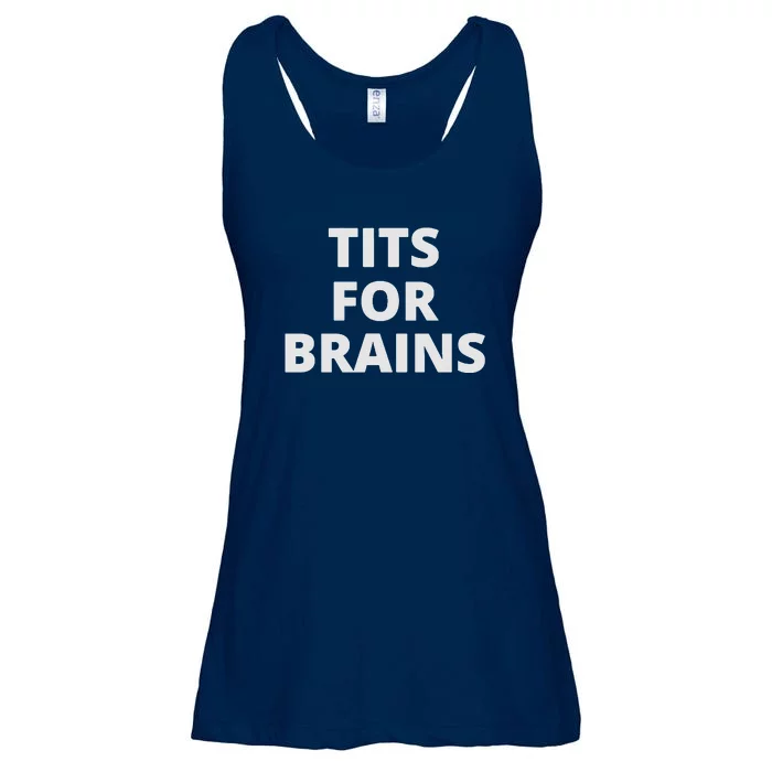 Tits For Brains Funny Tits Quote Cool Tits Feminist Idea Ladies Essential Flowy Tank