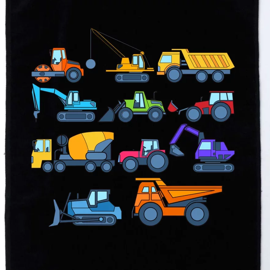 Tractor Fan Boy Kids Construction Excavator Excavation Truck Gift Platinum Collection Golf Towel