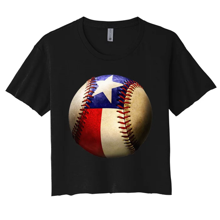 Texas Flag Baseball Women's Crop Top Tee