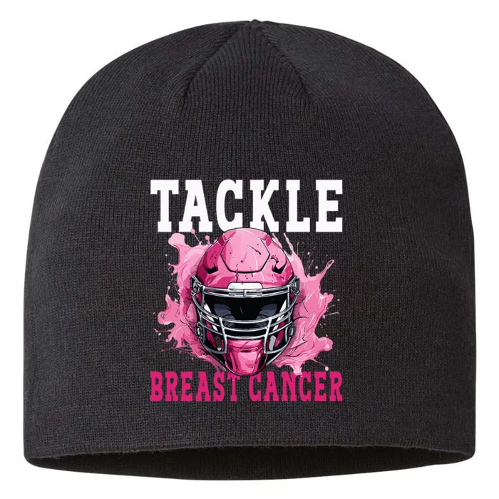 Tackle Football Breast Cancer Awareness Pink Ribbon Kids 8 1/2in Sustainable Knit Beanie