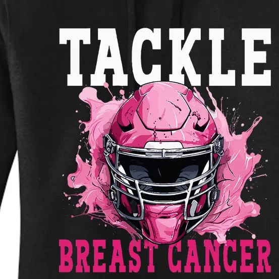 Tackle Football Breast Cancer Awareness Pink Ribbon Kids Women's Pullover Hoodie