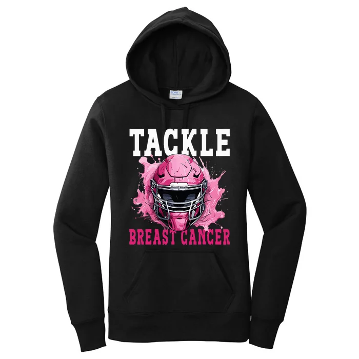 Tackle Football Breast Cancer Awareness Pink Ribbon Kids Women's Pullover Hoodie