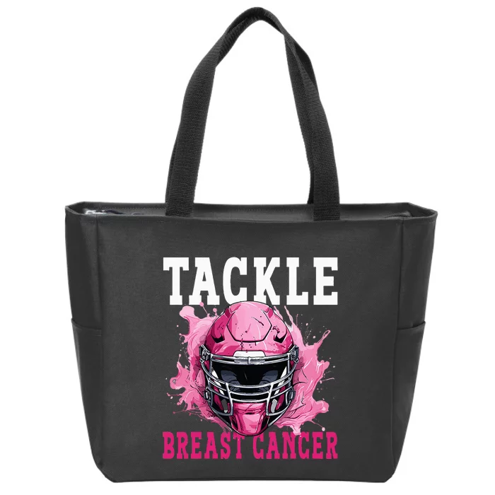 Tackle Football Breast Cancer Awareness Pink Ribbon Kids Zip Tote Bag