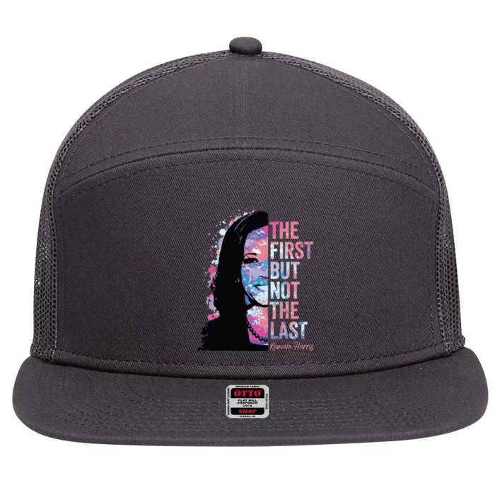 The First But Not The Last Madam President Harris 7 Panel Mesh Trucker Snapback Hat