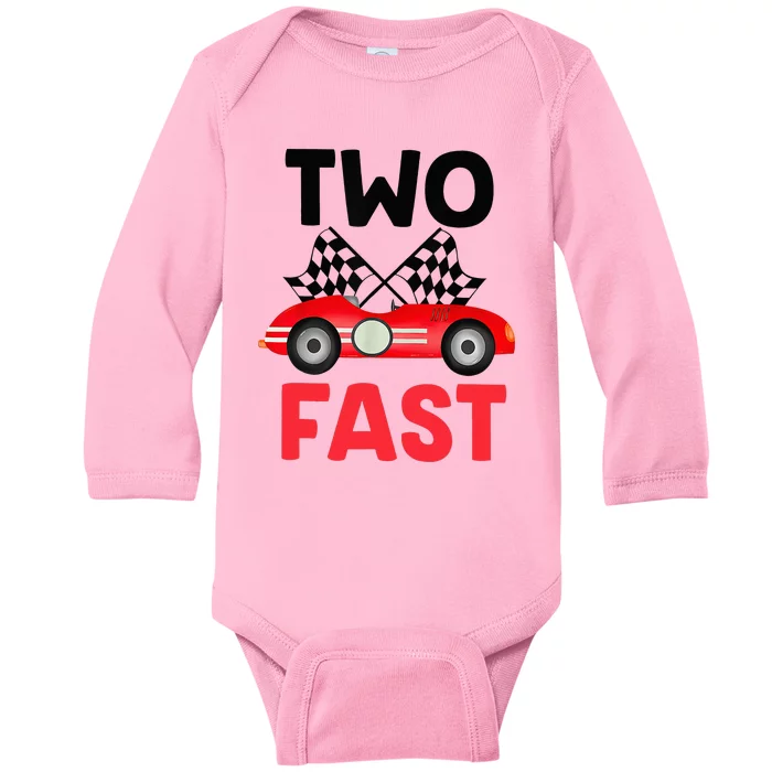 Two Fast Birthday 2 Fast 2 Curious Decorations 2nd Baby Long Sleeve Bodysuit